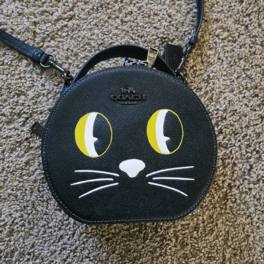Coach Black Cat Face Crossbody Bag - Picture 3 of 6